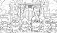 Downloadable coloring - In front of the castle - Minions and Monsters