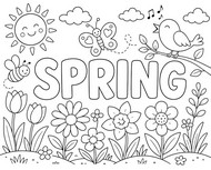 Downloadable coloring - Spring Garden - Four seasons