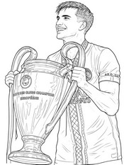Coloriage à imprimer - Fabian Ruiz - PSG - Champion d'Europe 2026