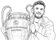 Coloriage gratuit - Khvicha Kvaratskhelia - PSG - Champion d'Europe 2026