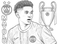 Immagine da colorare - Mayulu - PSG - Campioni d'Europa 2026