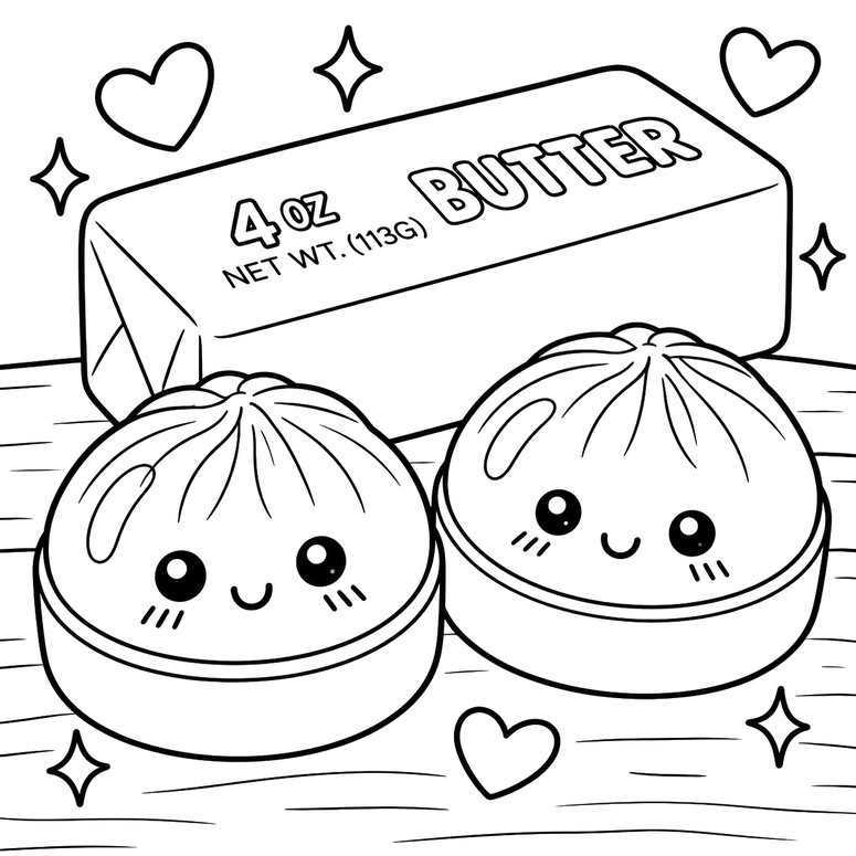 Boyama Sayfası Squishy Dumpling - Squishy Butter
