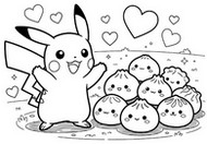 Dessin à colorier - Pikachu - Squishy Dumpling