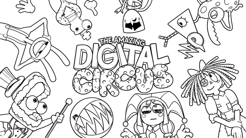 Free coloring page - The heroes reunited - The Amazing Digital Circus