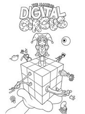Coloring page - The mysterious cube - The Amazing Digital Circus