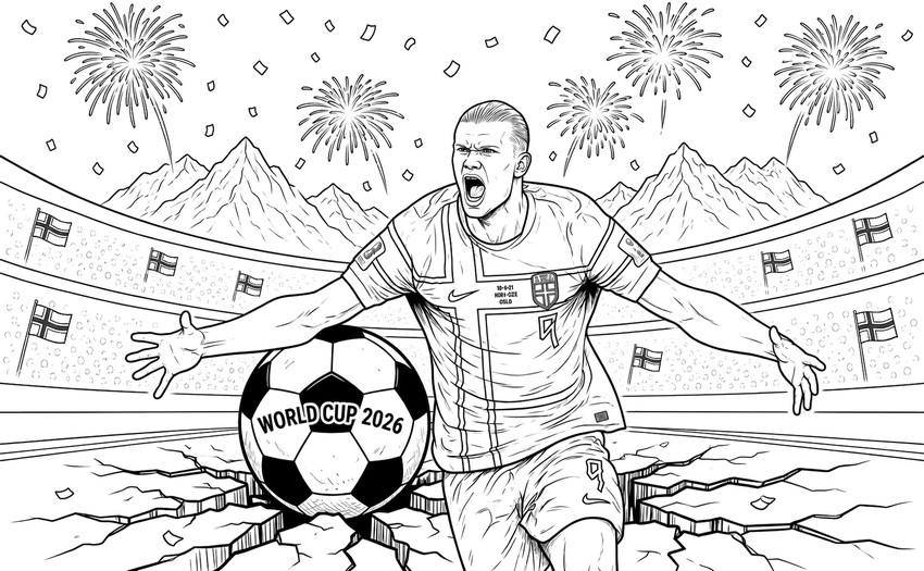 Coloriage à télécharger - La terre a tremblé en Norvège - Equipe de football de Norvège