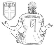 Feuille de coloriage - Célébration de Haaland - Equipe de football de Norvège