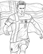Coloriage à imprimer - Martin Ødegaard - Equipe de football de Norvège