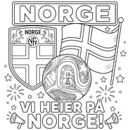 Dessin à colorier - Vi heier på Norge ! - Equipe de football de Norvège