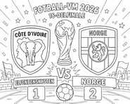 Desenho para colorir - rodada de 32 - Seleção norueguesa de futebol