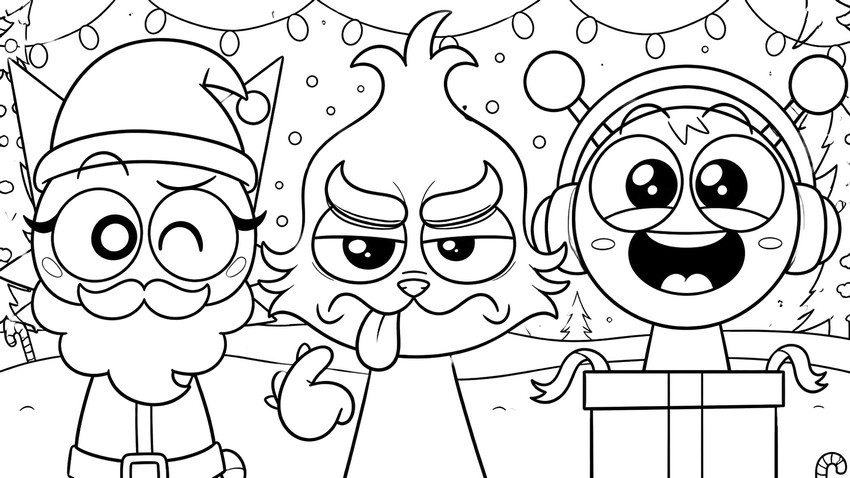 Coloriage à imprimer - Noël - Sprunki
