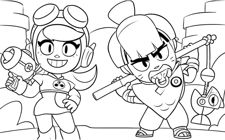 Feuille de coloriage - Nori & Wendy - Brawl Stars - Rébellion De Ramen