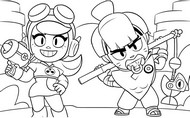 Image à colorier - Nori & Wendy - Brawl Stars - Rébellion De Ramen