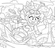 Coloriage - Wendy en pleine action - Brawl Stars - Rébellion De Ramen