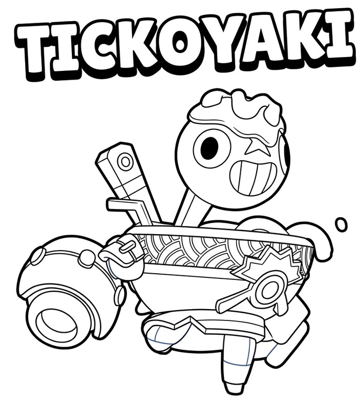 Dessin à colorier - Tickoyaki - Brawl Stars - Nanonoodles