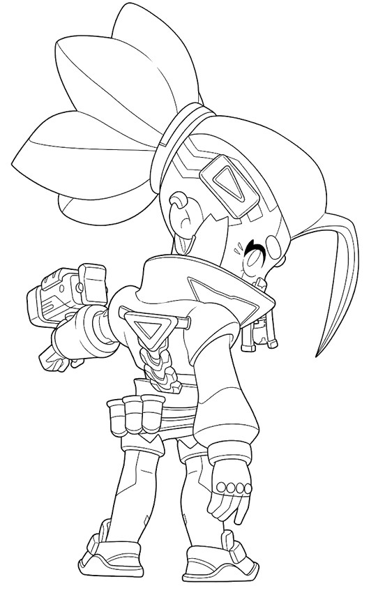Feuille de coloriage - Cyber Shelly - Brawl Stars - Nanonoodles