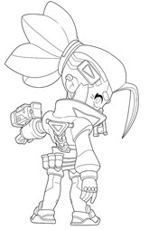 Drawing to color - Cyber Shelly - Brawl Stars - Nanonoodles