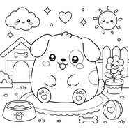 Coloriage à télécharger - Chien - Animaux Squishy