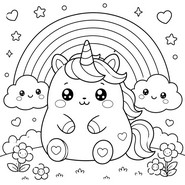 Coloriage - Licorne - Animaux Squishy