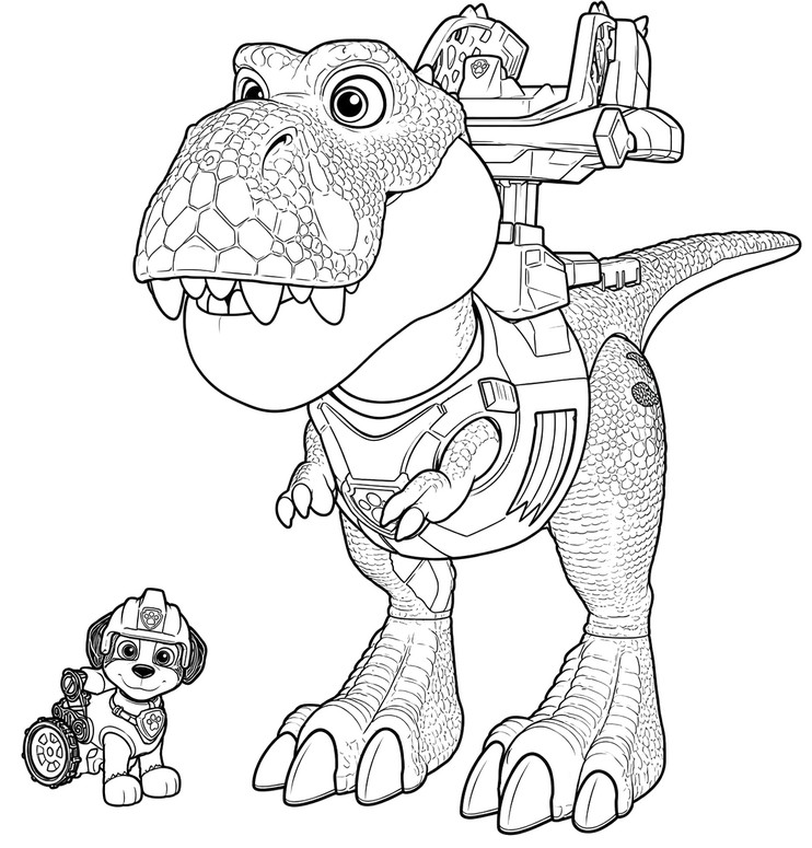 Coloriage à imprimer - Chiot de sauvetage - Pat' Patrouille: Mission Dino