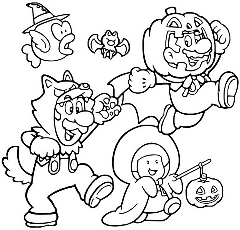 Fargelegging Tegninger Halloween - Super Mario