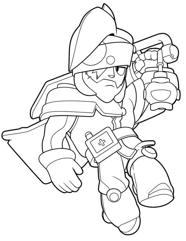 Coloriage à imprimer - KENJI POIVRE ET SEL - Brawl Stars - Windstock