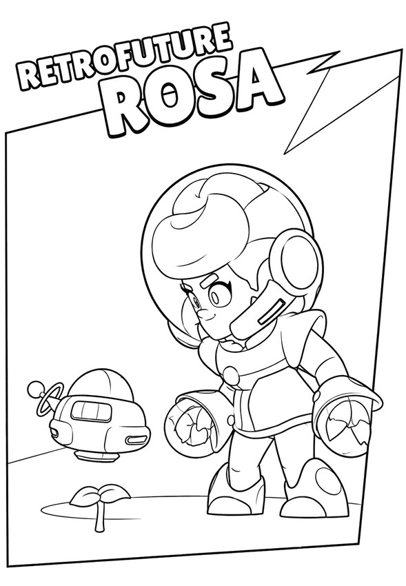Feuille de coloriage - ROSA RÉTROFUTURISTE - Brawl Stars - Windstock
