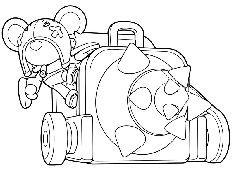 Image à colorier - MOE TURBINATOR - Brawl Stars - Windstock