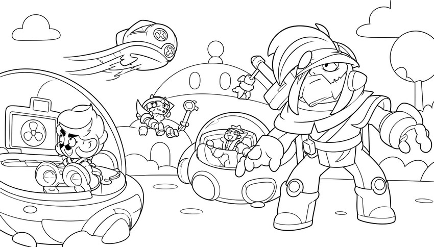 Dessin à colorier - Musique - Brawl Stars - Windstock