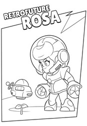Image à colorier - ROSA RÉTROFUTURISTE - Brawl Stars - Windstock