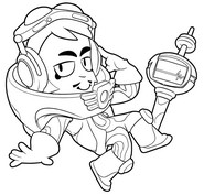 Coloriage - GRAY DE WINDSTOCK - Brawl Stars - Windstock