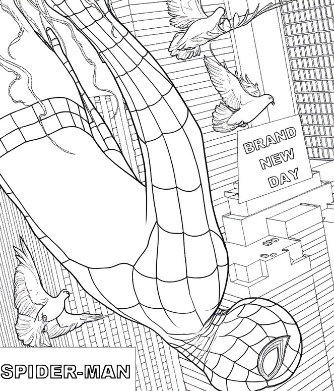 Downloadable coloring - In mid-flight - Spider-Man: Brand New Day