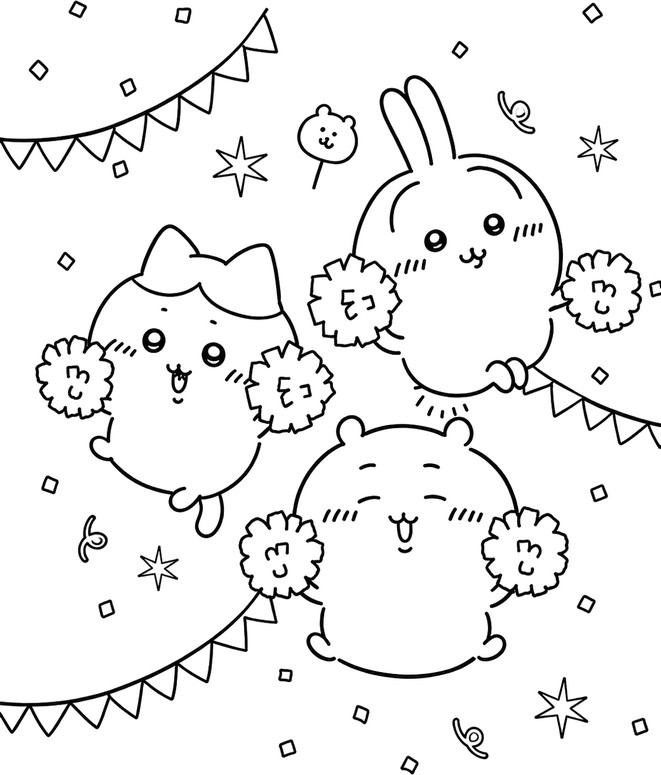 Coloriage - Chiikawa, Hachiware & Usagi - Chiikawa