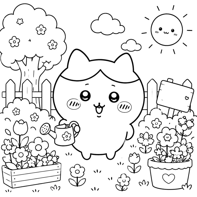 Coloriage à imprimer - Hachiware - Chiikawa