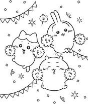 Coloriage à imprimer - Chiikawa, Hachiware & Usagi - Chiikawa
