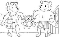 Ausmalbild - Mit Mama und Papa unterwegs - Bobo Siebenschläfer
