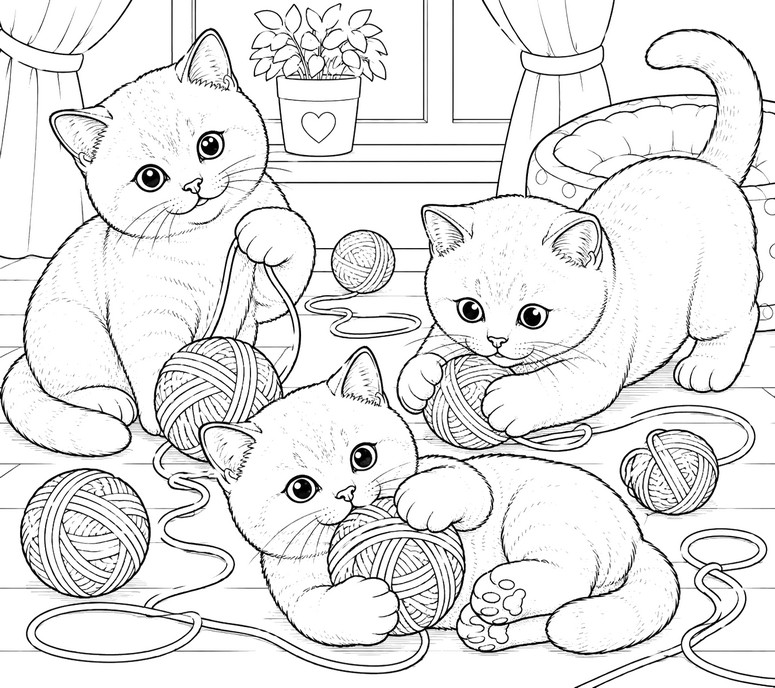 무료 색칠그림 - 브리티시 쇼트헤어 - 순종 고양이