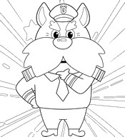 Coloriage gratuit - Le chef de police - Sheriff Labrador