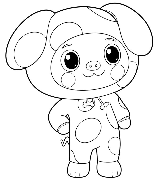 Hoja para colorear - Puggie - Doozie - La casa de muñecas de Gabby