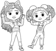 Dibujo gratuito - Las dos hermanas - Doozie - La casa de muñecas de Gabby