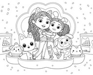 Lámina para colorear - Todos los amigos - Doozie - La casa de muñecas de Gabby