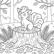 Drawing to color - Vulpix - Pokémon in the fall
