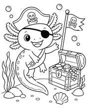 Downloadable coloring - Pirate - Axolotl
