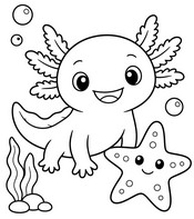 Coloring sheet - Starfish - Axolotl