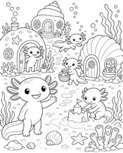 Image to color - Underwater Village - Axolotl