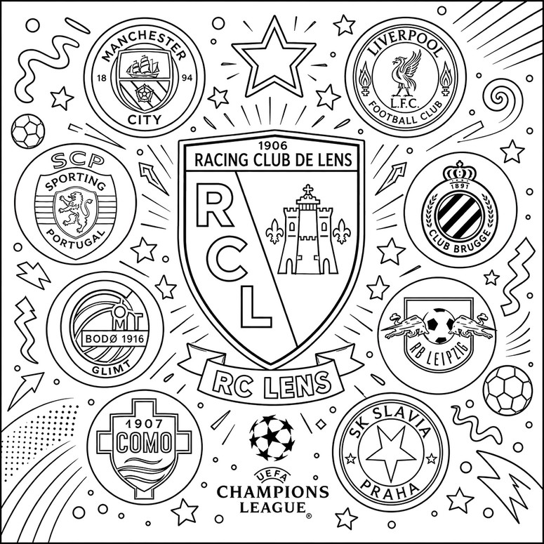 Coloriage RC Lens - Ligue des champions 2026-2027