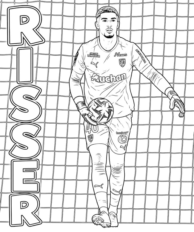 Coloriage à imprimer - Robin Risser - RC Lens
