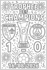 Coloriage à télécharger - Trophée des champions 2026 - RC Lens