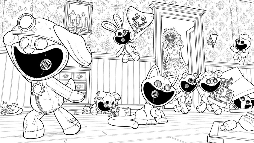 Coloring sheet - Smiling Critters - Escape from Playtime