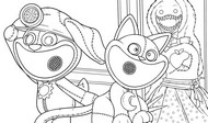 Printable coloring - Poe, CatNap, Yarnaby - Escape from Playtime